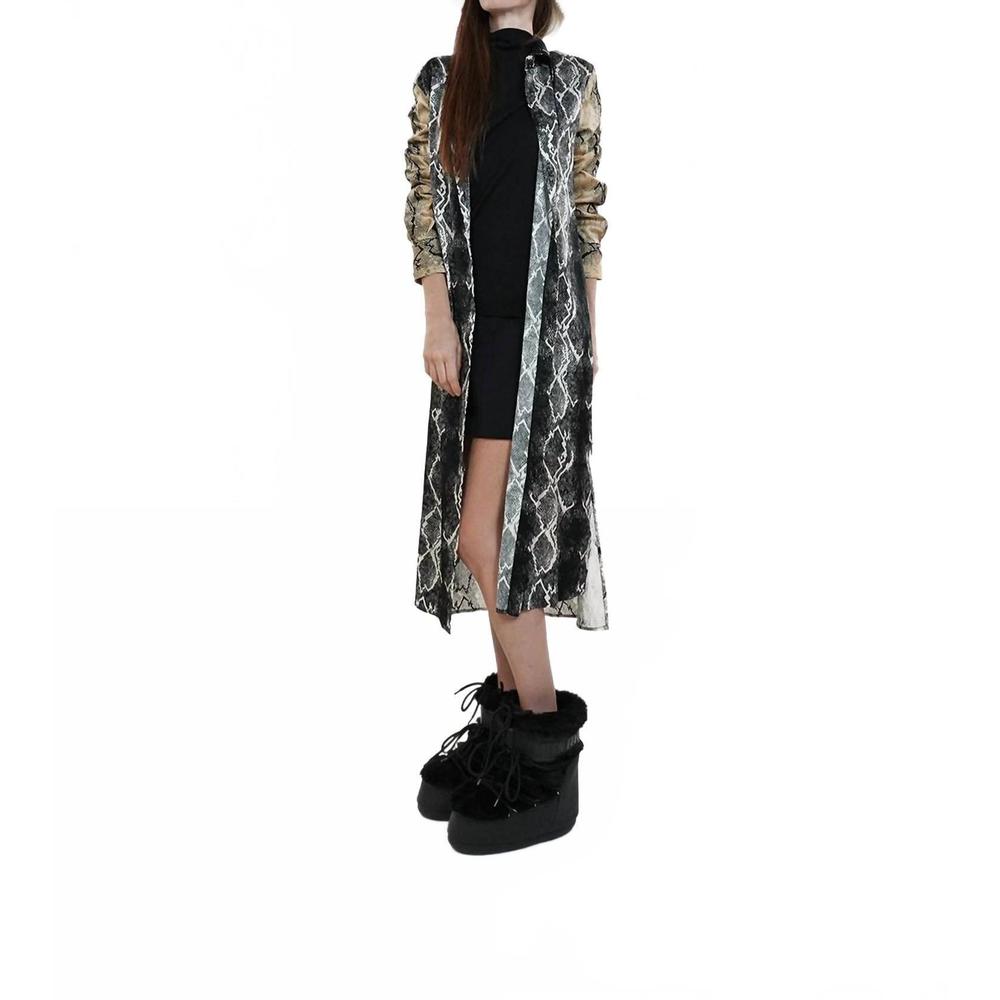 NEW LIVIANA CONTI snakeskin print shirt dress in multi